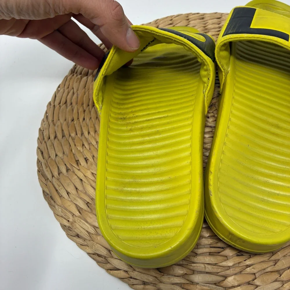 Golf Wang Yellow Black Logo Slide Sandals Streetwear‎ Mens 8 Women 10 Vintage